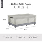 Steeca Patio Coffee Table Cover, Waterproof Rectangular Small Side Table Cover For Outdoor Furniture 48L X 26W X 18H Inch