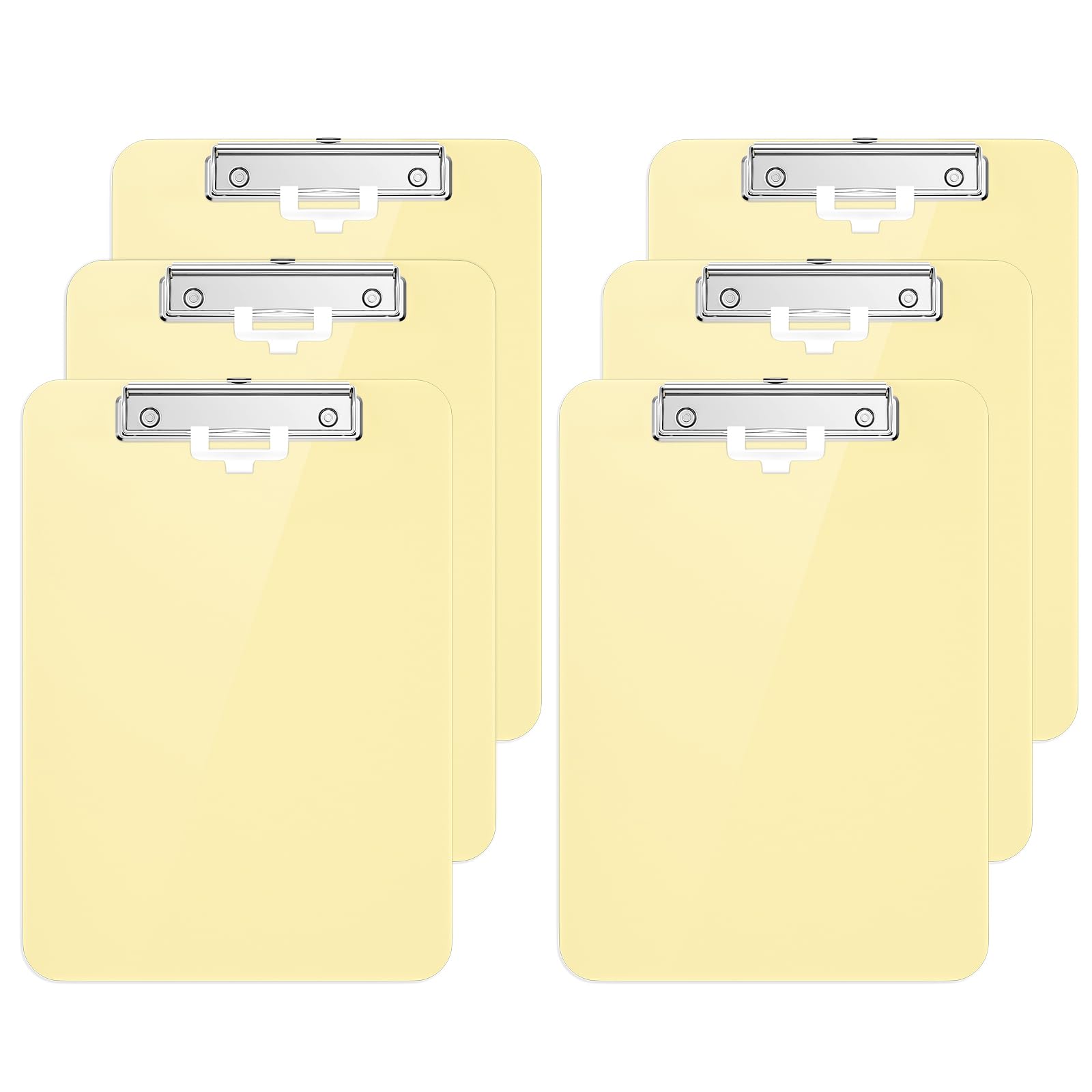 Hongri Plastic Clipboards Set Of 6, Yellow Clipboard Standard A4 Letter Size Clipboards For Nurses, Students And Office, Clipboa