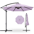 Best Choice Products 10ft Offset Cantilever Hanging Market Patio Umbrella, 8 Sturdy Ribs, Easy Adjustment - Lavender