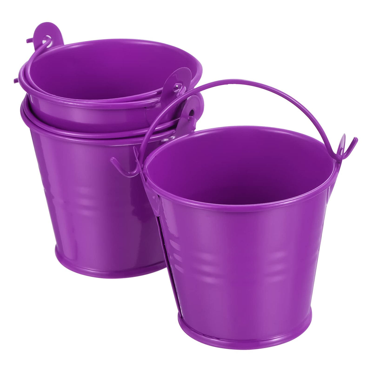 PATIKIL 2x2 Small Metal Bucket, 3 Pack Mini Colorful Buckets Cute Candy Tiny Decorative Pails with Handles for Crafts Party Fa