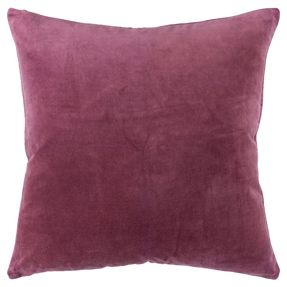 Rizzy Home 22&quot; x 22&quot; Poly Filled Pillow with Cotton Canvas Cover-Berry