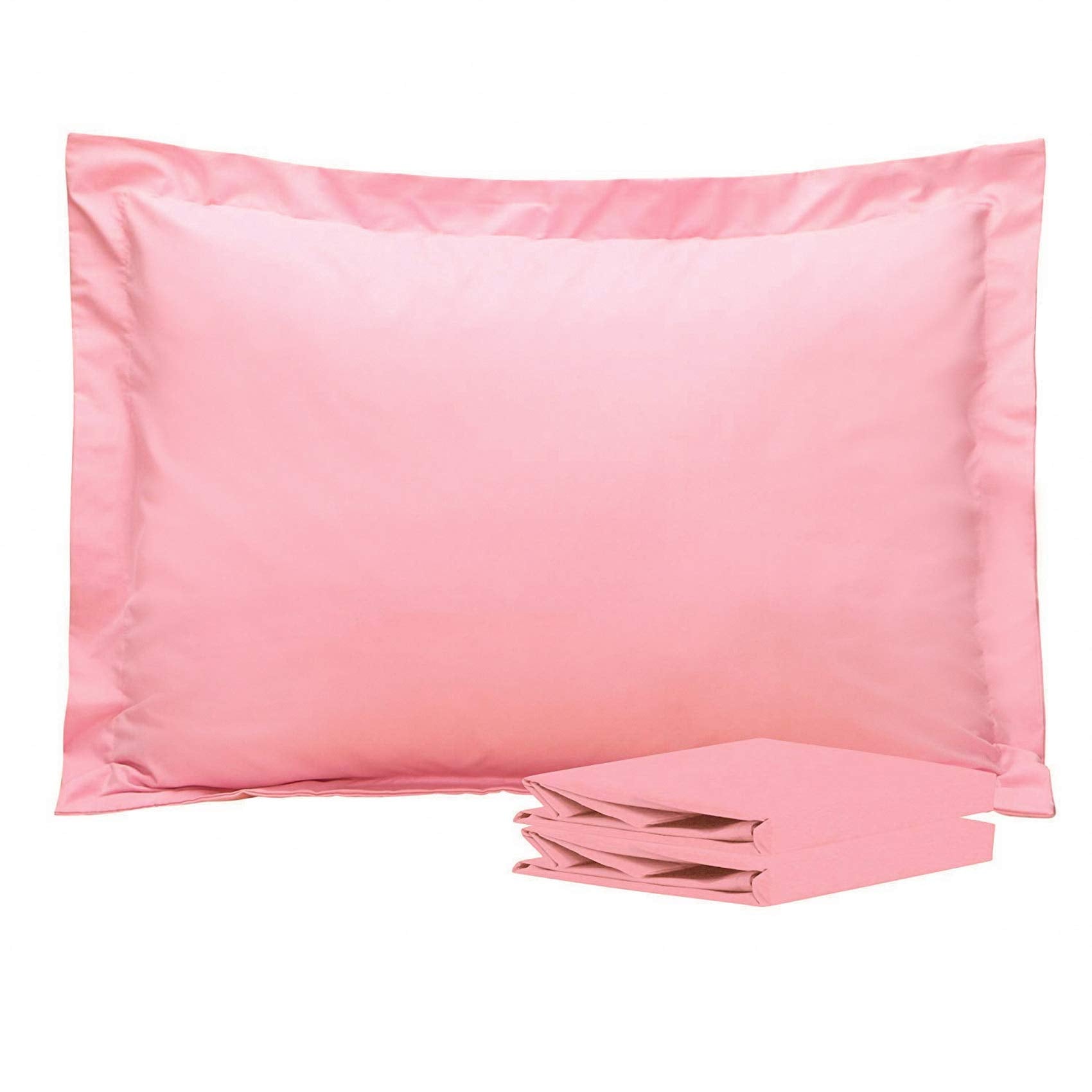 Ntbay 100% Brushed Microfiber King Pillow Shams Set Of 2, Super Soft And Cozy, Wrinkle, Fade, Stain Resistant 20X36 Inches Oxford Pillowcases, Pink