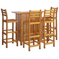 vidaXL Patio Bar Set 5 Piece, Dining Table Set for Outdoor, Bar Table for Garden Yard, Patio Bar Stool, Farmhouse, Solid Wood Acacia
