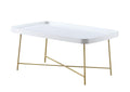 Convenience Concepts Lunar Coffee Table, White/Gold