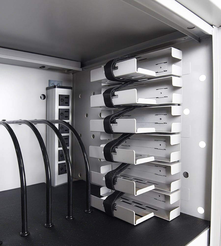 Luxor 12 Capacity Secure Tablet Charging Box with mounting hardware for drywall Surfaces Included.