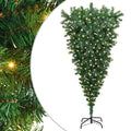 vidaXL Upsidedown Artificial Prelit Christmas Tree Green 70.87 in