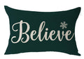 Feleniw Merry Christmas Believe Snowflake Happy Winter For Family Cotton Linen Decorative Throw Pillow Cover Cushion Case Lumbar