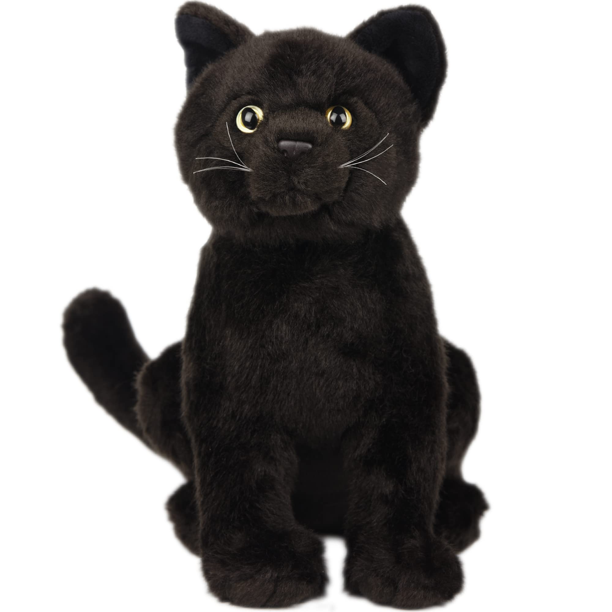 Yzxzm Black Cat Plush, Realistic Black Cat Stuffed Animal Pillow, Cute Plush Toy Gifts For Birthday/Halloween/Christmas, 9 Inch