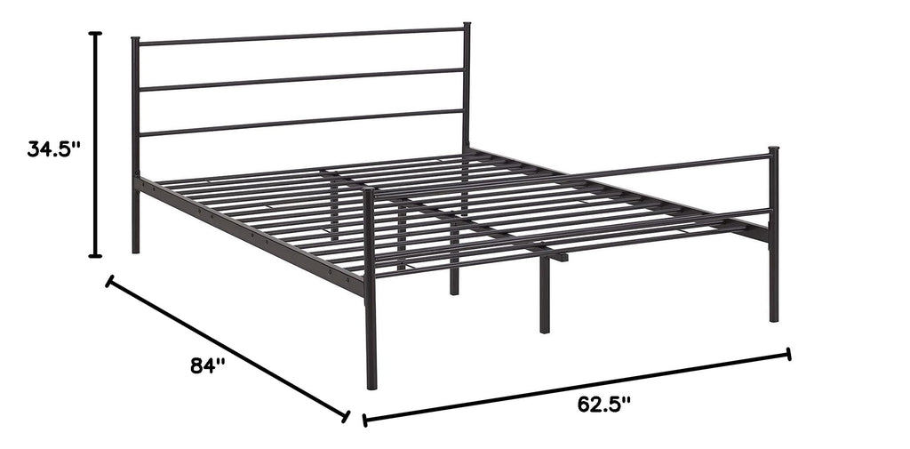 CasaFoyer Alina Platform Queen Bed | Rustic Charm | Sturdy Steel Frame | Supports 1323 lbs | No Box Spring Needed | Compatible with Memory Foam, Spring, Latex, Hybrid Mattresses | Mattress not included