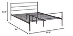 CasaFoyer Alina Platform Queen Bed | Rustic Charm | Sturdy Steel Frame | Supports 1323 lbs | No Box Spring Needed | Compatible with Memory Foam, Spring, Latex, Hybrid Mattresses | Mattress not included