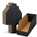 30Pcs Black Cardboard Storage Bins, 12x4x4.5 Inch Shelf Organizers