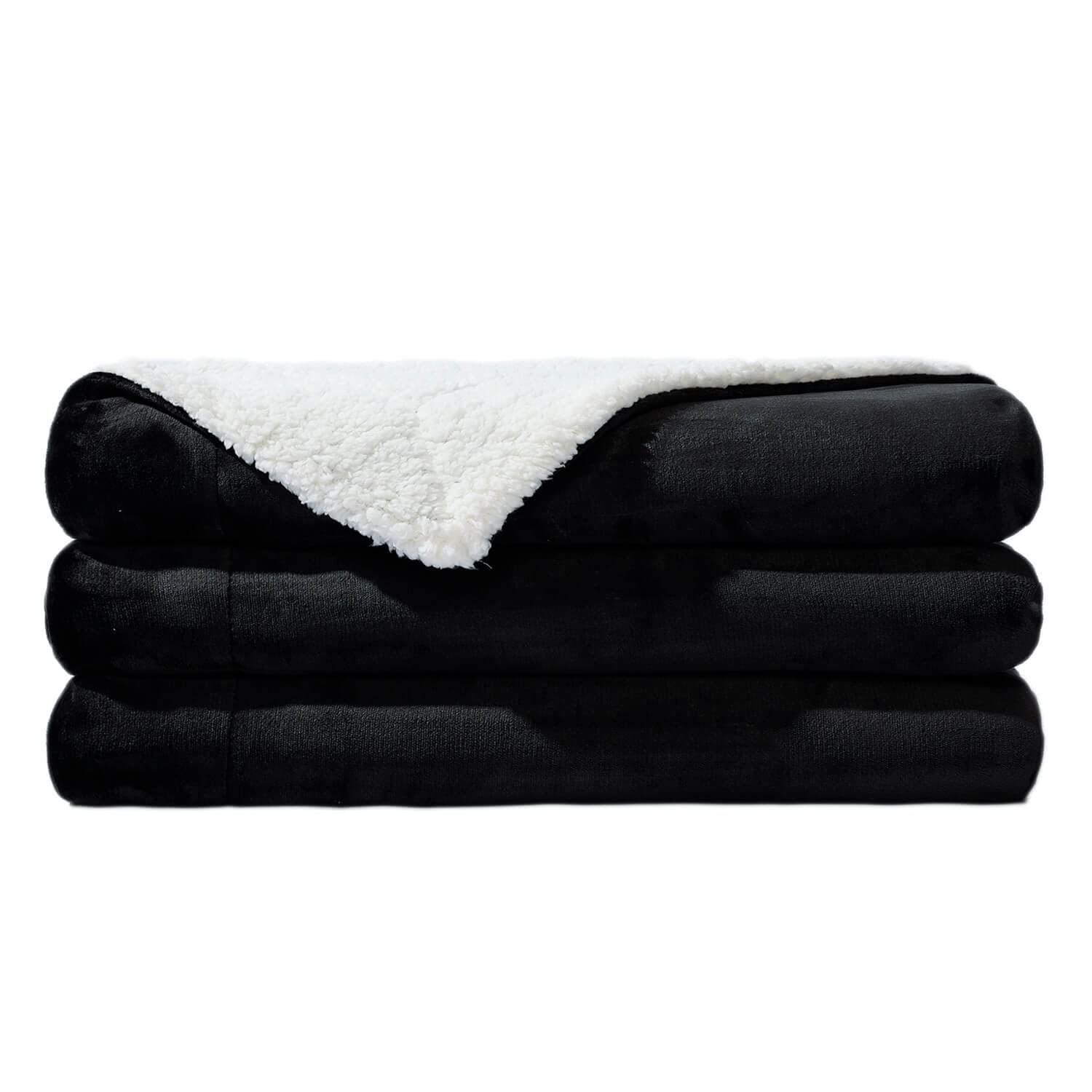 Nanpiper Sherpa Blanket Queen Fleece Bed Blankets Soft And Warm Fuzzy Microfiber,Black 90'X90'