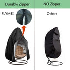 ?Upgraded?Patio Egg Chair Covers With Zipper, Wicker Egg Swing Chair Covers, Waterproof Heavy Duty Weather Resisatnt Outdoor Chair Cover, Windproof Hanging Chair Cover, 75' X 45', Black, 1 Pack