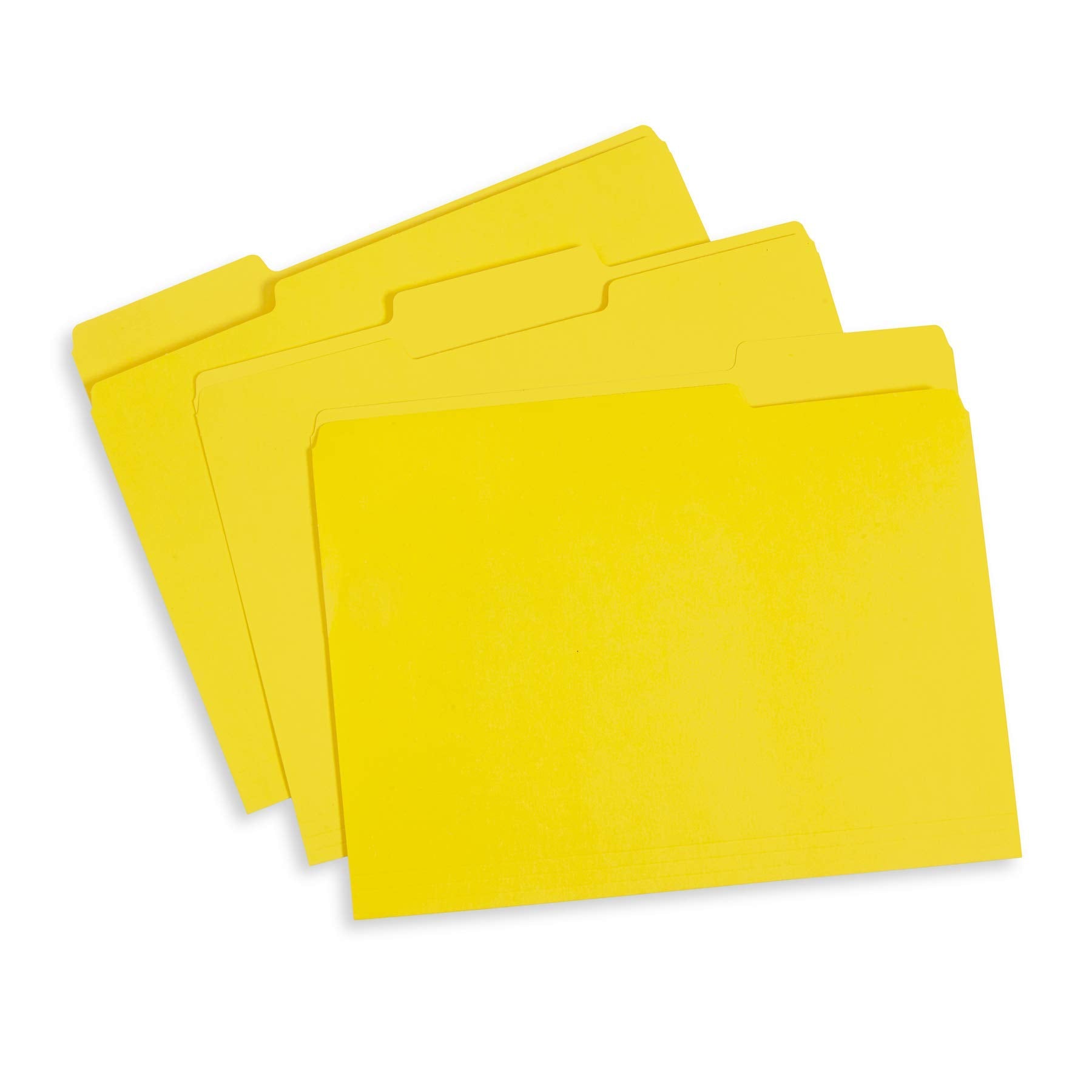 File Folder, 1/3 Cut Tab, Letter Size, Yellow, Great For Organizing And Easy File Storage, 100 Per Box