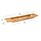 Mind Reader Bathtub Tray, Shower Organizer, Bathroom Accessory, Wood Tray, Rayon From Bamboo, 27.5'' L X 5.75'' Wx 1.75'' H, Bro