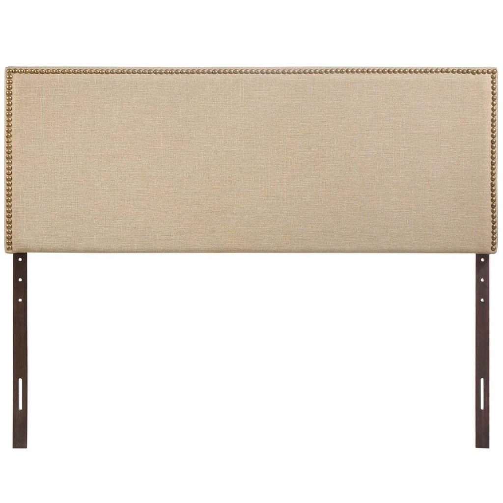 CasaFoyer  Region Linen Fabric Upholstered Queen Headboard | Serene & Elegant Design | Nailhead Trim | Contemporary Style | Upgrade Your Bed