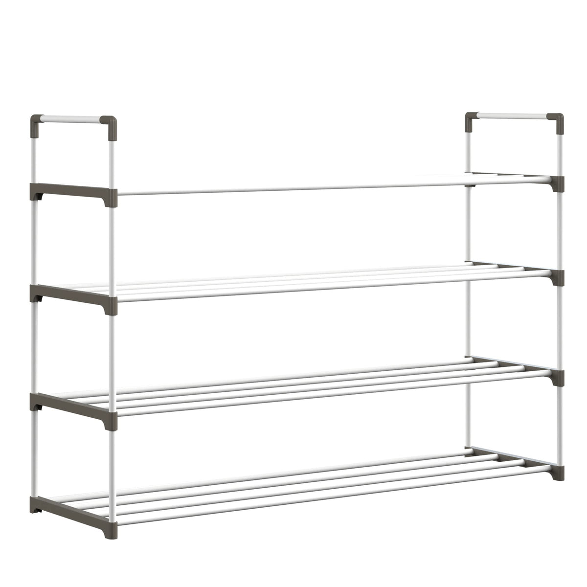 Home-Complete Shoe Rack - 4-Tier Shoe Organizer For Closet, Bathroom, Entryway - Shelf Holds 20 Pairs Sneakers, Heels, Boots (White)