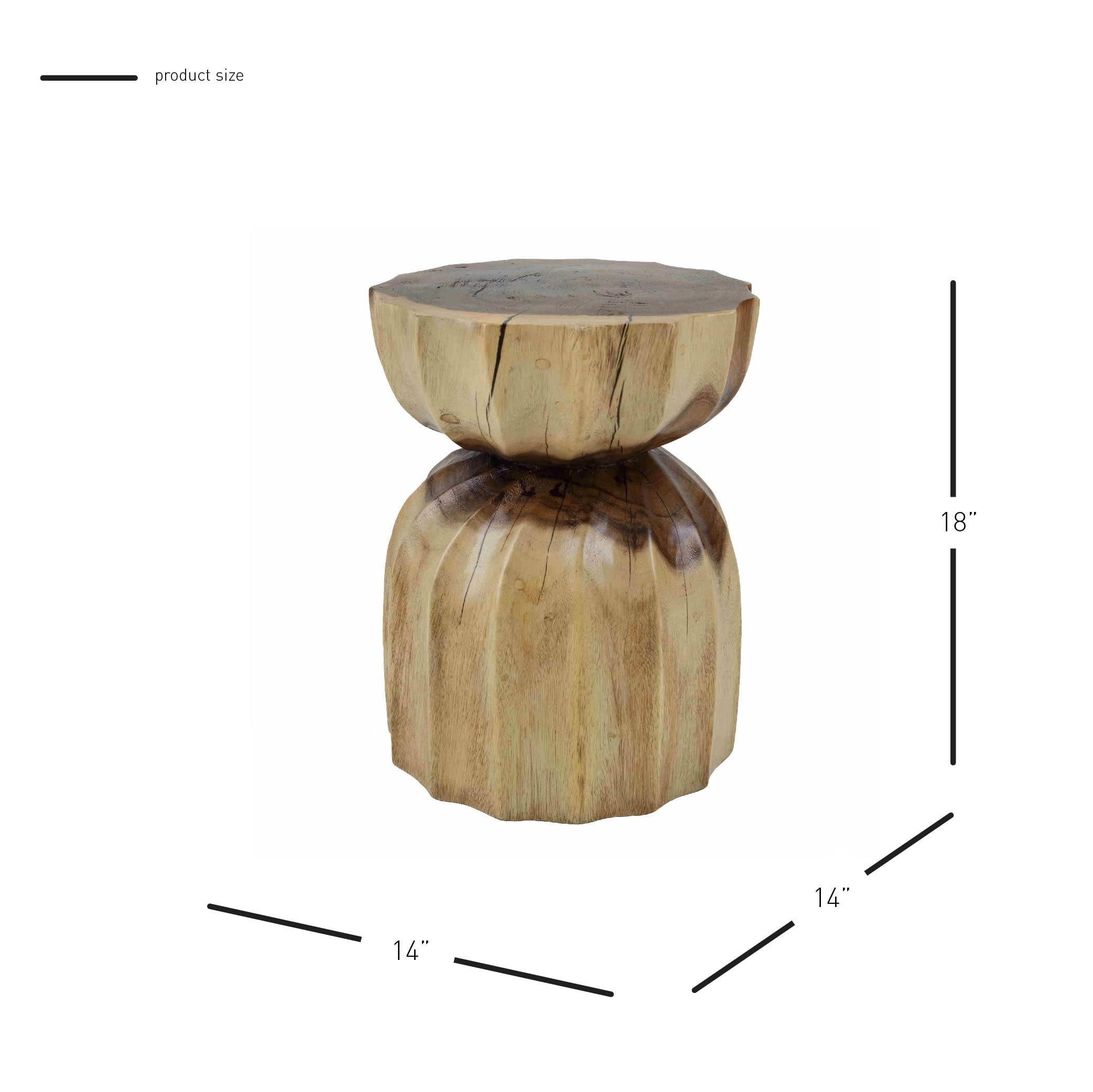 Npd Furniture And More Aida Trembesi, Natural Side/End Table