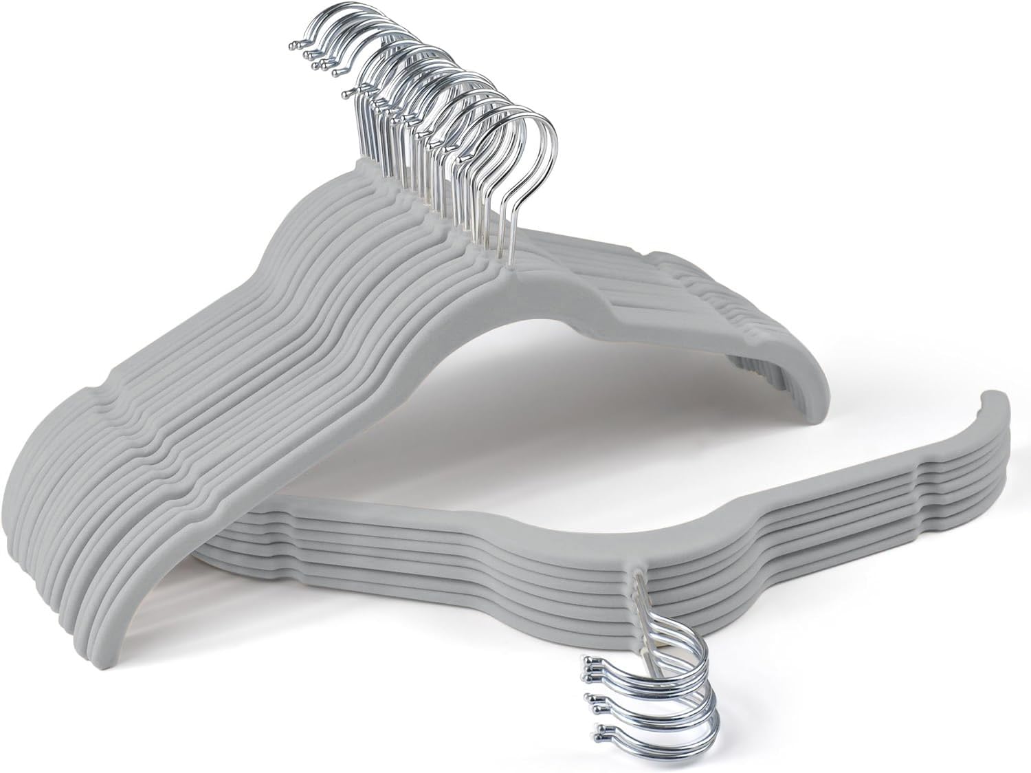 Sishynio Premium Velvet Shirt Hangers 30 Pack, Space-Saving Non-Slip Felt Hanger with 360 Swivel Hook, Slim Flocked Hangers for 
