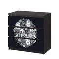 Self-Adhesive Dresser Sticker, Peel and Stick Furniture Stickers/Decals, Removable Furniture Skin (006, MALM)