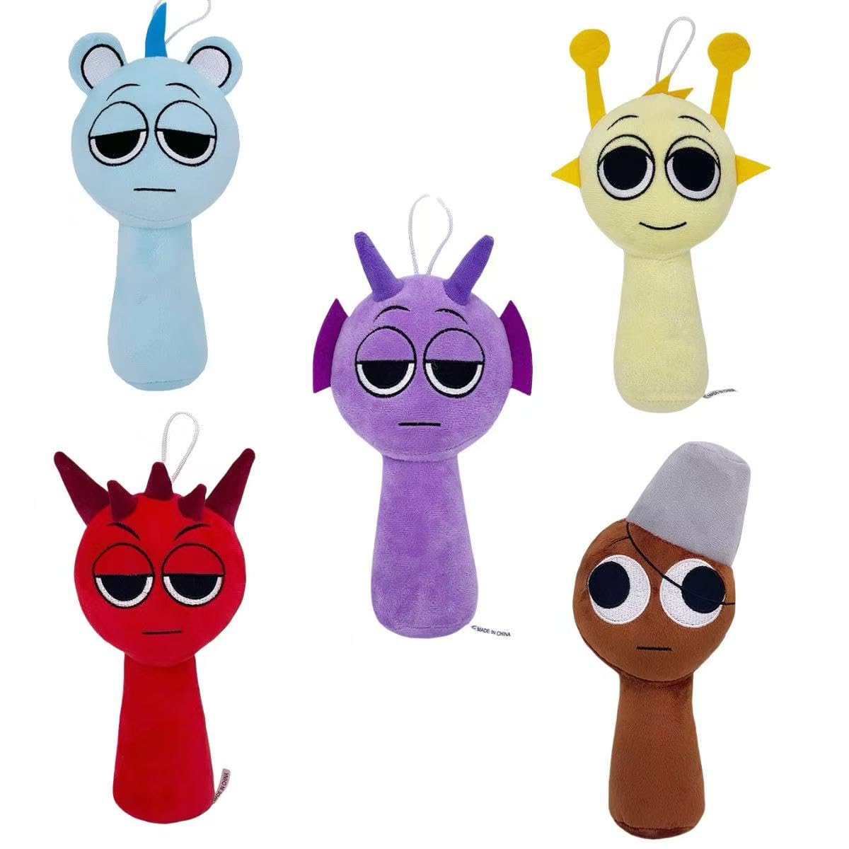 Sprunki Plush,10In Sprunki Game Plush, Realistic Cute Soft Stuffed Animal Doll Pillos Game Fans Boy Girl Kids(Sprunki-5Pcs-2)