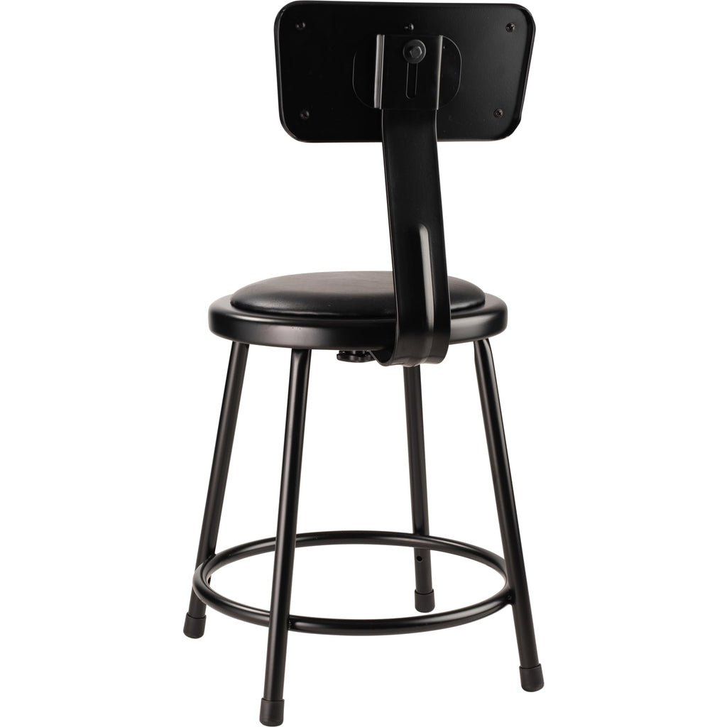 NPS 18" Heavy Duty Vinyl Padded Steel Stool with Backrest
