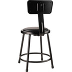 NPS 18" Heavy Duty Vinyl Padded Steel Stool with Backrest