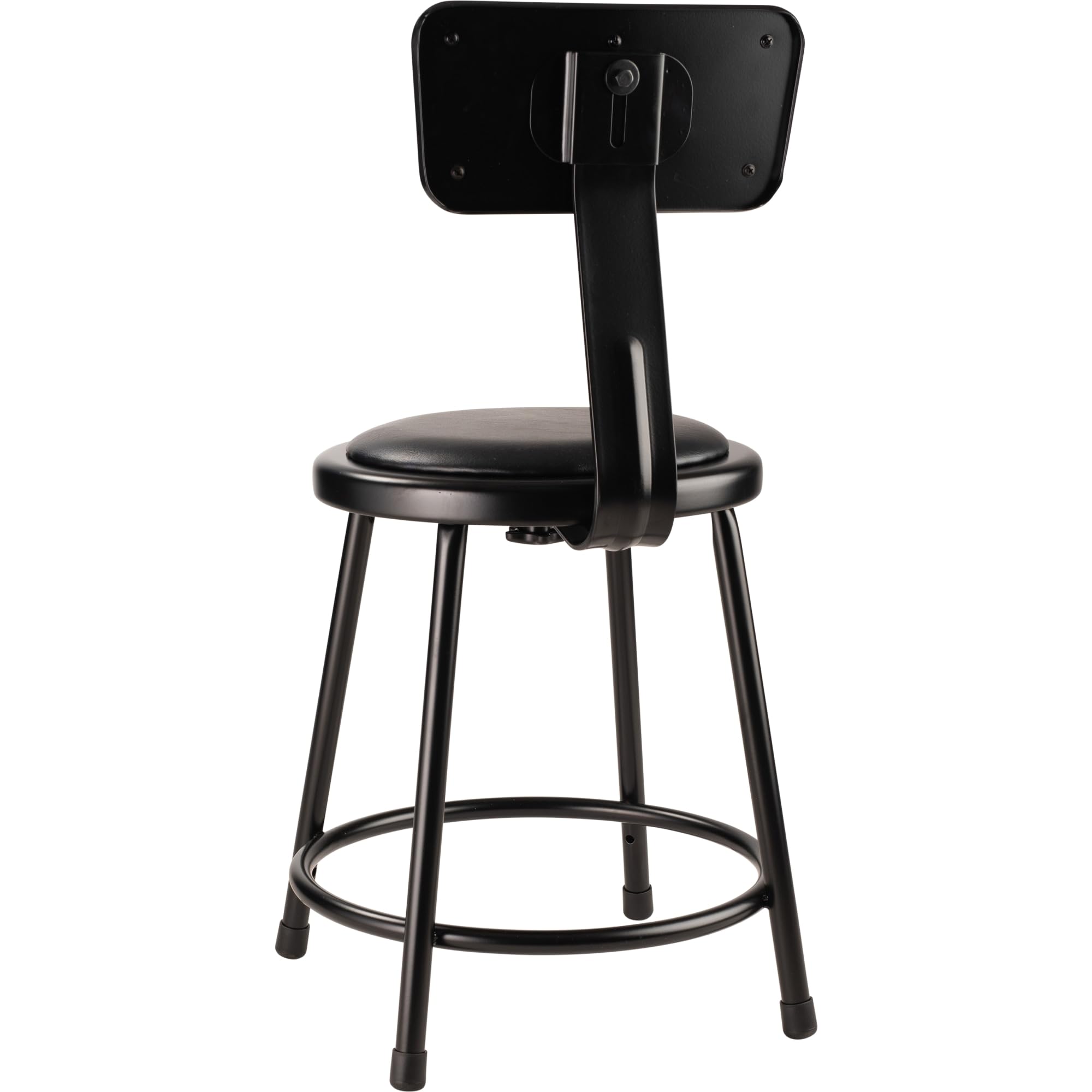 NPS 18" Heavy Duty Vinyl Padded Steel Stool with Backrest