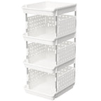 Lifewit Plastic Stackable Storage Baskets, 4 Tier Stacking Bins For Closet Wardrobe, Playroom, Kitchen And Pantry Organization, Large Capacity Multi-Functional Stackable Storage Containers Shelves