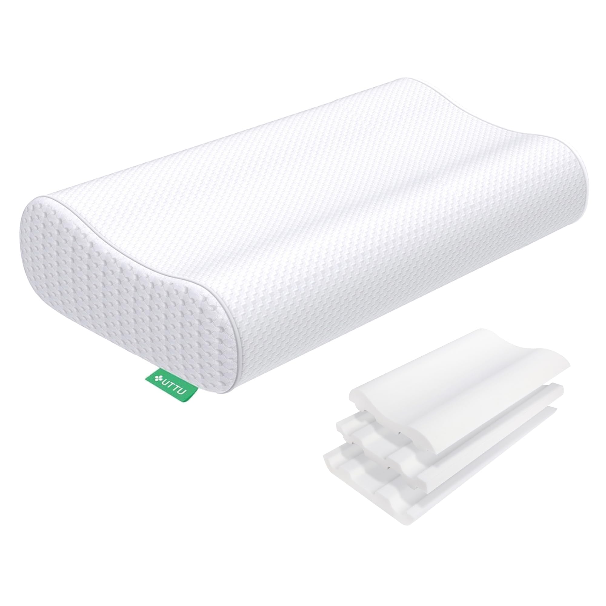 Uttu Cervical Pillow For Neck Strain Relief, Memory Foam Neck Pillow For Sleeping, Contour Cooling Pillow For Side Sleeper, Adju