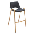 Zuo Desi Barstool Black & Gold