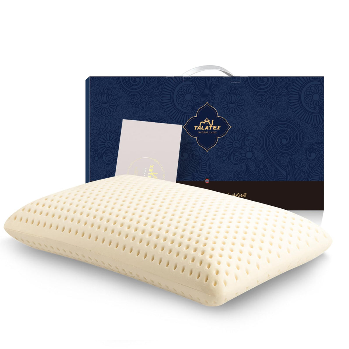 Talalay 100% Natural Premium Latex Pillow, Helps Relieve Pressure, No Memory Foam Chemicals, Perfect Package Best Gift With Remo