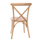 Flash Furniture Advantage Driftwood Stackable X-Back Chair With Solid Elm Wood Construction