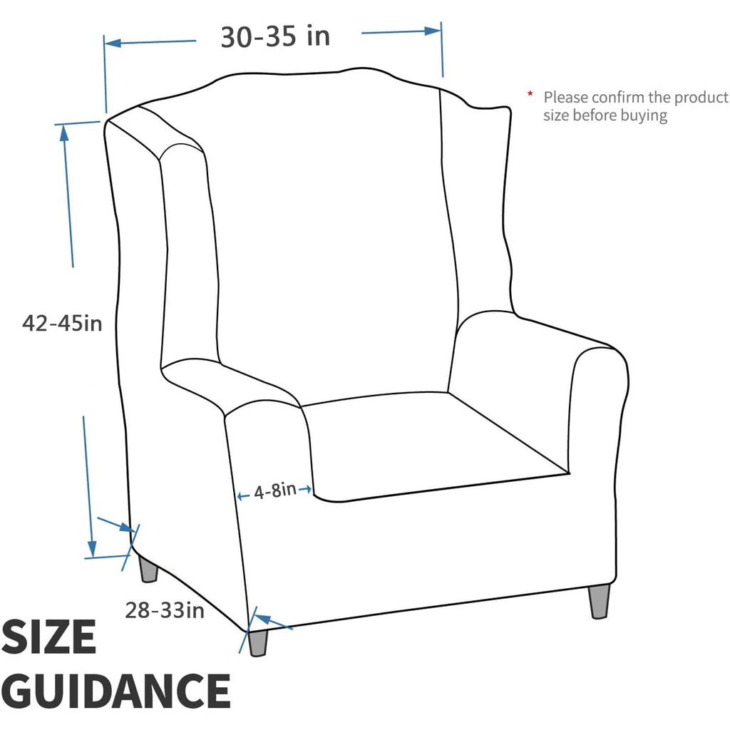 Maxijin Stretch Velvet Wingback Chair Slipcover 1-Piece Soft Stylish Plush Slipcovers For Wingback Chairs Thick Rich Velvet Wing