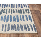 Alora Decor Rivera 8'9" X 11'9" Stripe Ivory/Blue/Ivory/Charcoal Area Rug