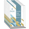 Yuleer 8.5X11 Acrylic Sign Holder 8 Pack, Clear Plastic Paper Sign Holder Bulk Frames For Display Wedding Photo Picture Paper St