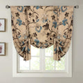 H.VERSAILTEX Blacout Tie Up Curtains for Windows 63 Inch Length Thermal Insulated Adjustable Tie Up Balloon Curtains Rod Pocket 