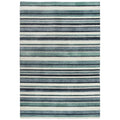 Alora Decor Bermuda 7'6"X9'6" Stripe Aqua/Gray/Ivory Hand-Tufted Area Rug