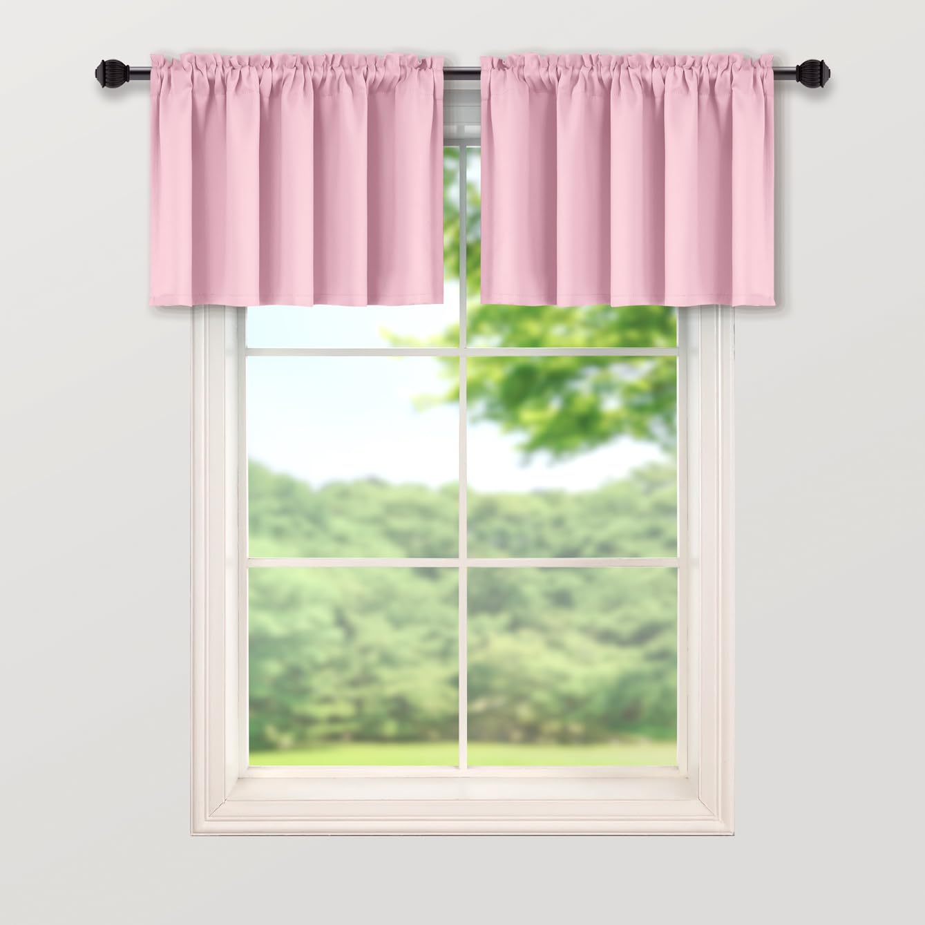 Mrs.Naturall Pink Valances For Windows 36X16 Inches Long