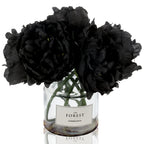 Tinsow Artificial Peony Flowers Black Silk Flowers Peony Bouqeut For Halloween Home Deorations Gothic Wedding (Black, 10)