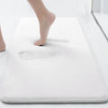 smiry Memory Foam Bath Mat, Extra Soft Absorbent Bathroom Rugs Non Slip Bath Rug Runner for Shower Bathroom Floors, 24 x 16, Whi