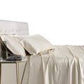Royal Tradition Viscose From Bamboo Bed Sheets, Split California King, Solid Ivory, Super Soft And Cool 5Pc Sheet Set