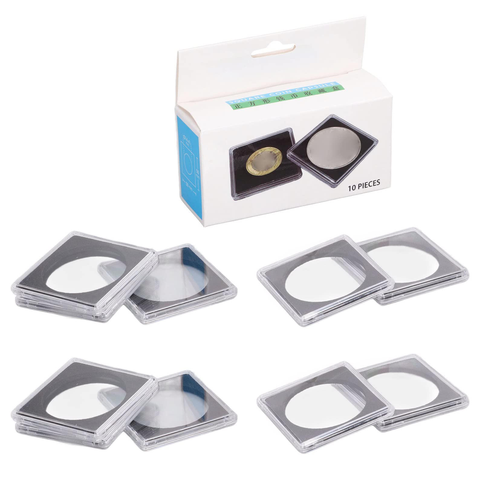 Yuecoom 10Pcs 49Mm Coin Holders Collectors,Clear Plastic Coin Capsules Silver Dollar Protection Cases Collectors For Coin
