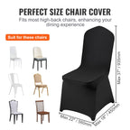 Vevor 30 Pcs Flat-Front Chair Covers Polyester Spandex Chair Cover Stretch Slipcovers, Wedding, Holiday, Banquet, Party, Celebration, Dining, Black