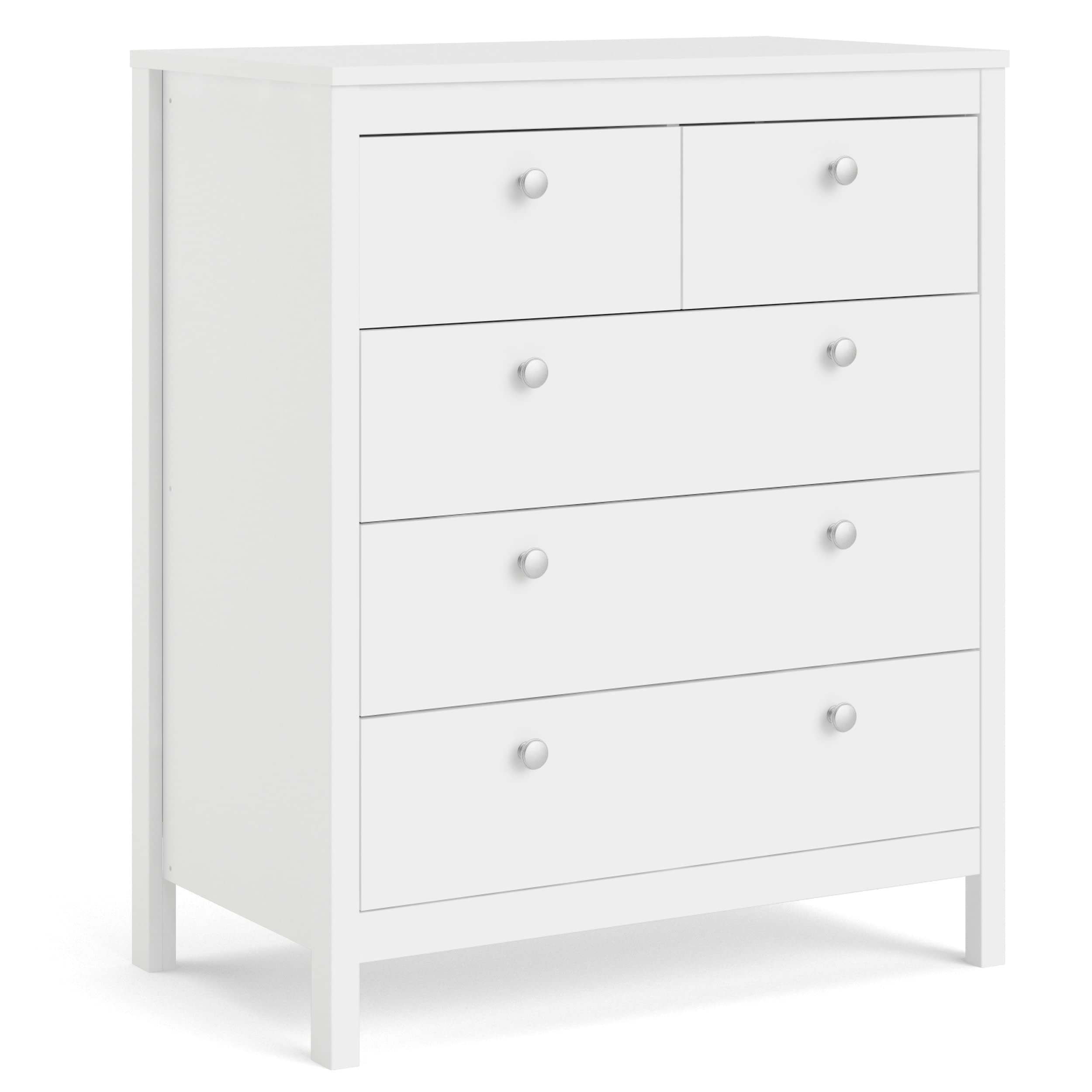 Madrid 5 Drawer Chest , White