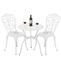 Withniture Bistro Set 3 Piece Outdoor Cast Aluminum Patio Bistro Set With Umbrella Hole, All Weather Bistro Table And Chairs Set