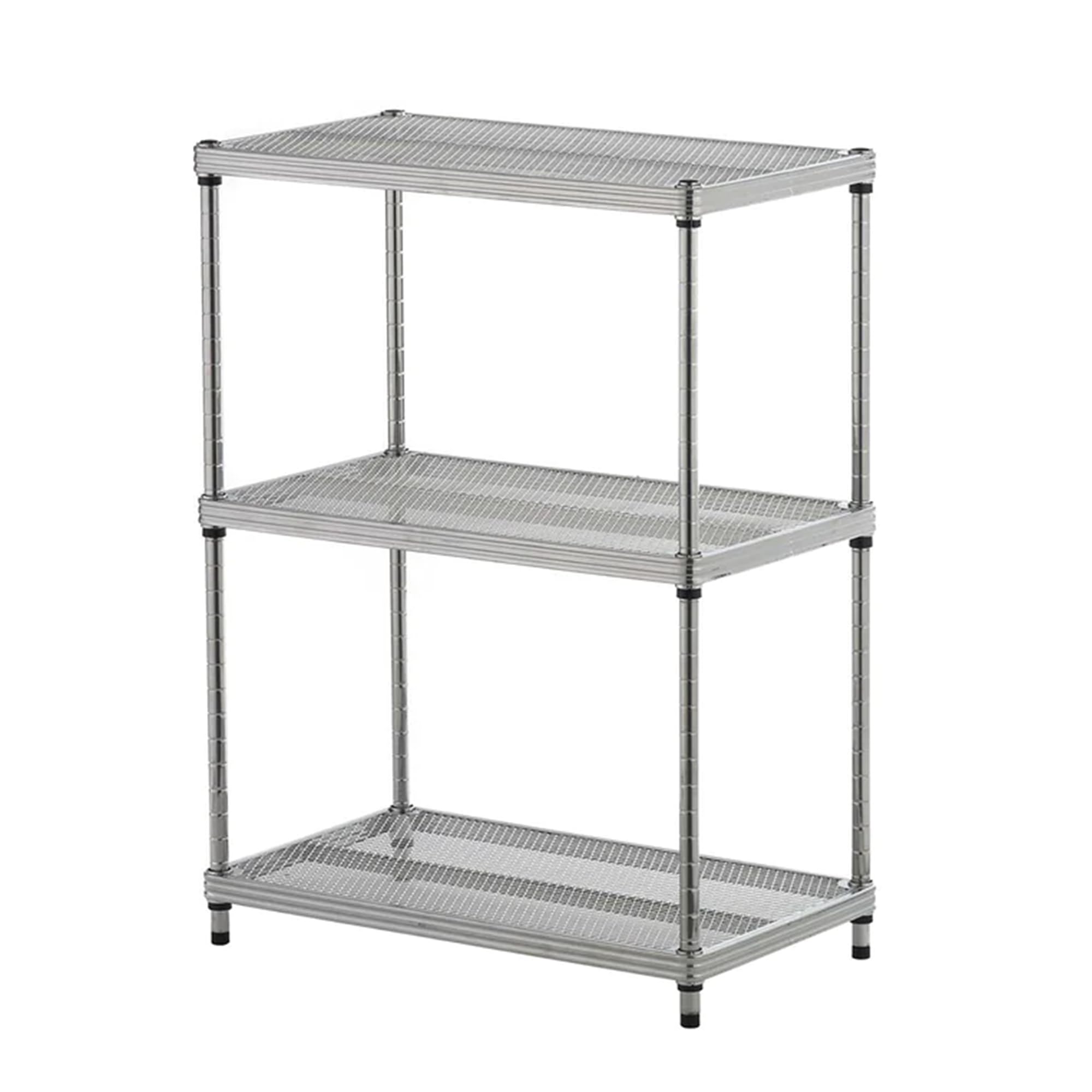 Design Ideas MeshWorks 3 Tier Full-Size Metal Storage Shelving Unit Rack for Kitchen, Office, and Garage Organization, 23.6    x