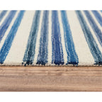 Alora Decor Rivera 5' X 8' Stripe Blue/Ivory Hand-Tufted Area Rug