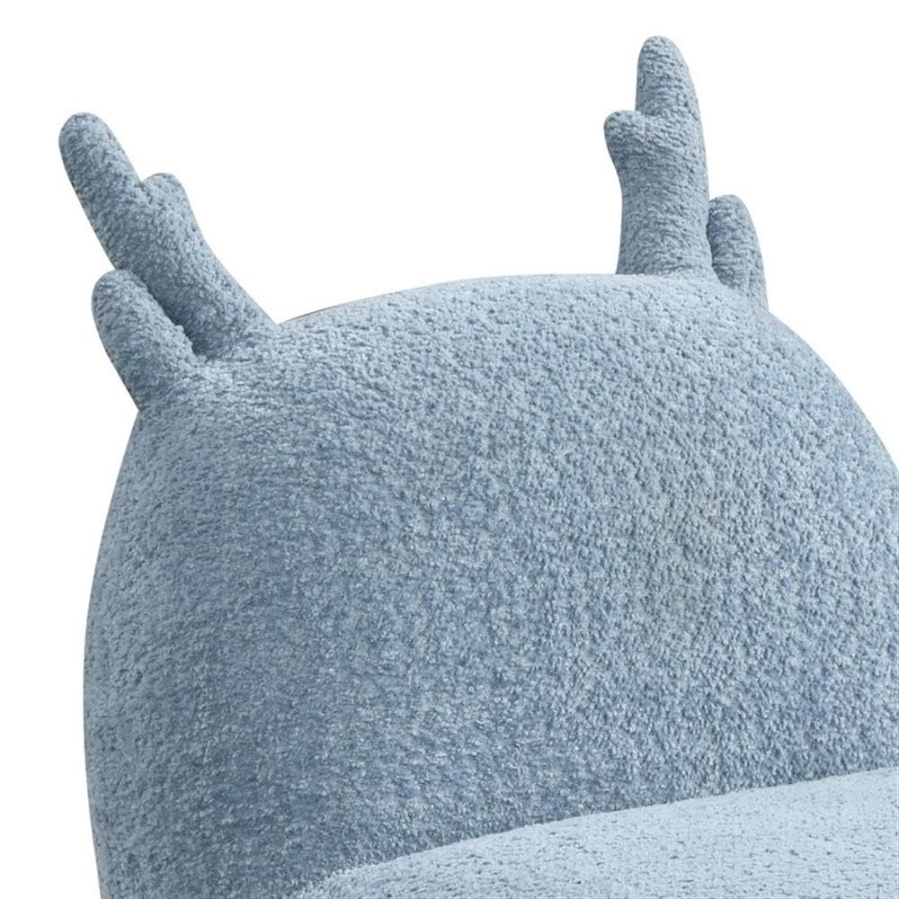 Lilola Home Weston 21.5" W Blue Chenille Deer-Shaped Kids Chair