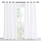 Nicetown Room Darkening Window Treatment Curtain, Pure White, Single Panel, 55 By 86, Energy Smart Thermal Insulated Block Out Sunlight Shade & Blind For Bedroom With Grommet Ring Top